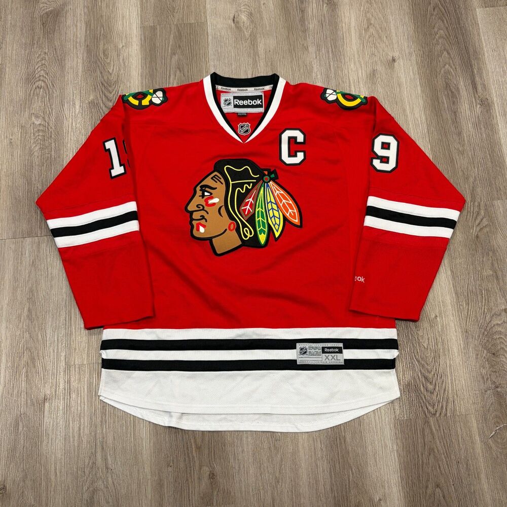 Vintage Jonathan Toews Chicago Blackhawks Reebok Hockey Jersey Red Mens Size XXL